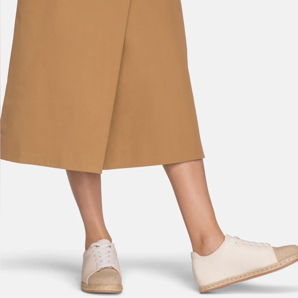 Matt & Nat MAIA Vegan Lace up Espadrille Shoes Two Tone micro wedge Sz 37 /6.5
